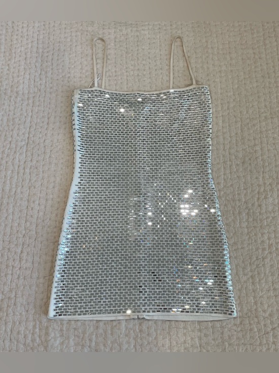 Retrofete Dresses & Skirts - Retrofete Silver Disco Mini Dress